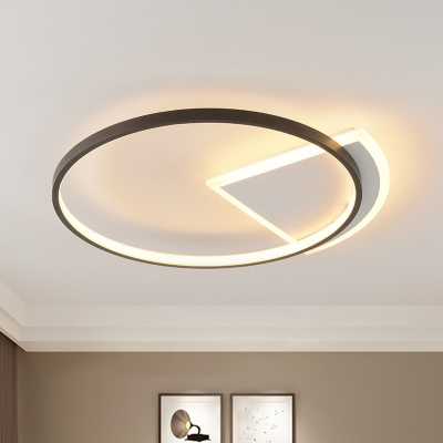 Acrylic Geometric Flush Mount Fixture Contemporary LED Flush Light in White for Bedroom, 3 Color Light