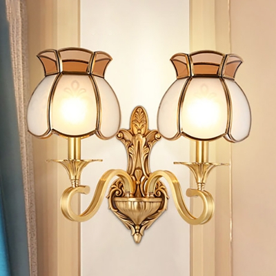 Brass Geometric Wall Lamp Traditionalist Metal 1/2 Lights Foyer Wall Mount Lighting