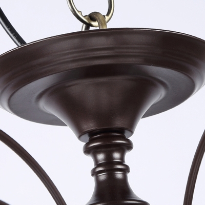 Bronze Bowl Chandelier Lighting Fixture Victorian 3/5/6 Heads Hand Rolled Art Glass Hanging Ceiling Light