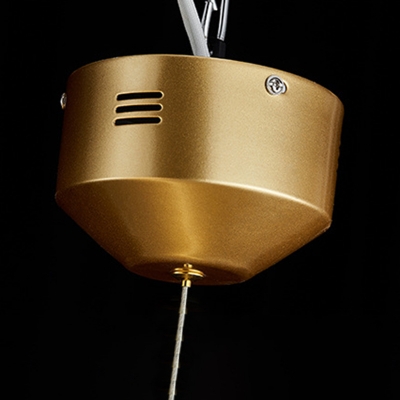 Circle Island Lamp Modern Cut Crystal LED Brass Pendant Light Fixture, 12
