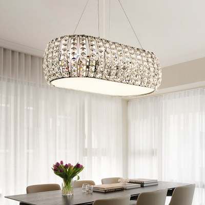 Laser-Cut Chandelier Lighting Traditionary Crystal 6 Bulbs Gold Ceiling Pendnat Light for Dining Room