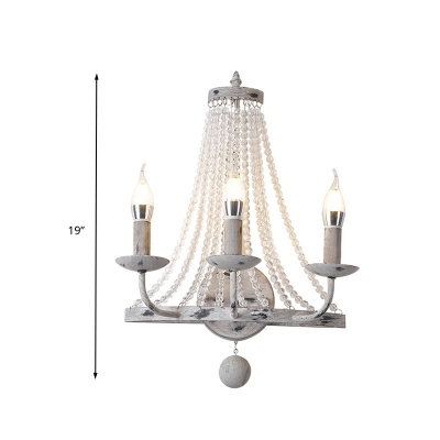 Nickle 2/3 Lights Wall Lighting Retro Metal Candelabra Wall Mount Light with Clear Crystal Bead