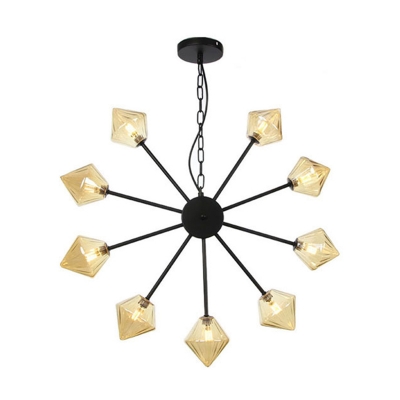 Sputnik Ceiling Chandelier Modernism Metal 9 Bulbs Black Hanging Pendant Light for Bedroom