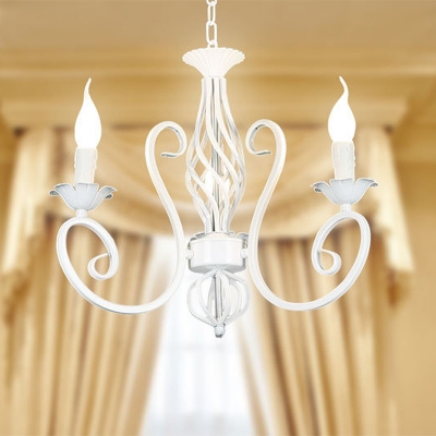 Sputnik Chandelier Lamp Traditional Metal 3/5/6 Heads Hanging Ceiling Light in White
