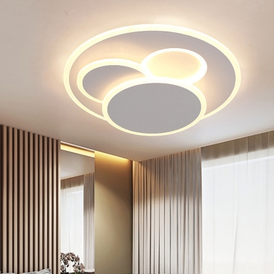 Acrylic Overlapping Ceiling Fixture Simple White LED Flush Mount Light in Warm/White Light
