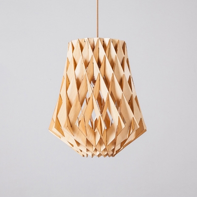 Basket Hanging Lamp Japanese Wood 1 Head 14