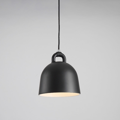 Domed Pendant Lamp Contemporary Metal 1 Light Dining Room Hanging Lamp Kit in Black