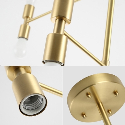 Gold 3 Layers Hanging Lamp Kit Nordic 12 Lights Metal Chandelier Light Fixture for Bedroom