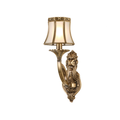 Metal Brass Sconce Light Fixture Bell 1-Head Traditional Wall Mount Lamp for Living Room