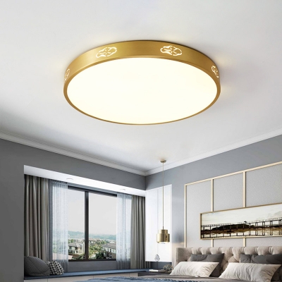 Metal Disk Flush Mount Light Fixture Postmodern Gold LED Ceiling Lighting, 12