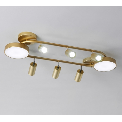 Postmodern Oval Ceiling Light Fixture Metal 8 Heads Dining Room Flush Mount Lighting In Gold Beautifulhalo Com - Obie Ceiling Spotlight Bar Brass