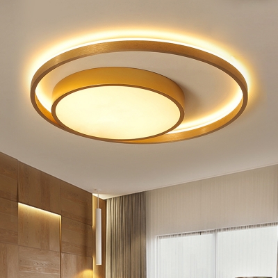 Round Metal Ceiling Lamp Contemporary Gold 16