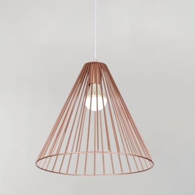 Tapered Pendant Lighting Contemporary Metal 1 Light Rose Gold Suspension Light for Dining Room