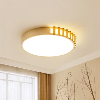 White Drum Ceiling Lamp Macaron Acrylic 16