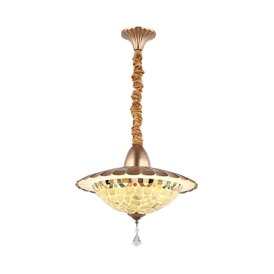 White Glass Curved Chandelier Lighting Fixture Mediterranean LED Gold Drop Pendant with Crystal Droplet
