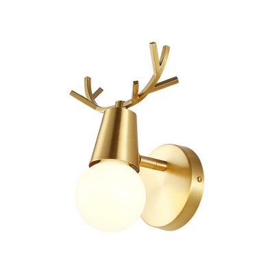 1/2/3-Head Sphere Vanity Lighting Fixture Traditional Brass Metal Sconce Light for Bathroom