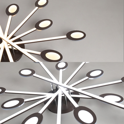 Brown Sputnik Ceiling Mounted Light Contemporary Acrylic 31.5