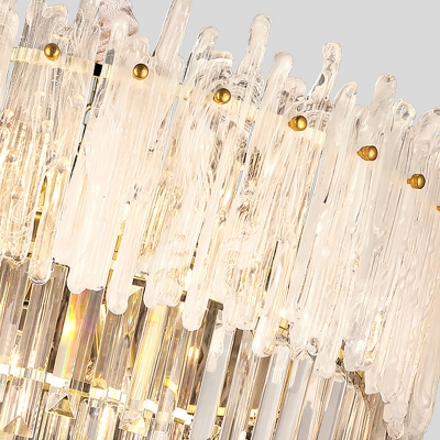Cone Clear Crystal Block Hanging Ceiling Light Traditional 11/23 Heads Bedroom Chandelier Light