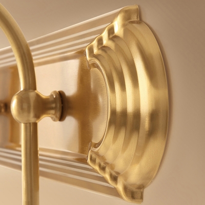 Floral Bathroom Vanity Sconce Traditionalist Metal 2/3 Bulbs Brass Wall Light Fixture