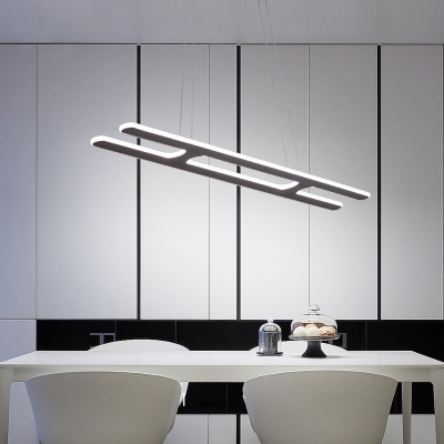 Geometric Hanging Light Modern Acrylic Black LED Island Lighting Fixture in Warm/White Light, 23.5