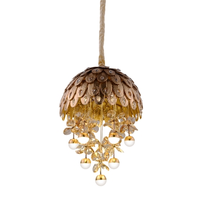 Gold Raindrop Chandelier Light Modernism LED Crystal Pendant Lighting for Living Room