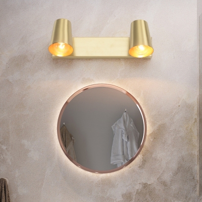 Metal Brass Vanity Wall Sconce Tapered 1/2/3-Light Traditional Wall Lamp Fixture for Bathroom