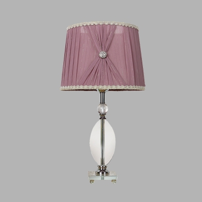 Purple Barrel Nightstand Light Traditionalism Clear K9 Crystal 1 Light Living Room Table Lamp with Square Pedestal