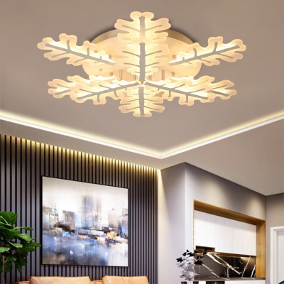 Snowflake Acrylic Ceiling Light Modern White 29.5