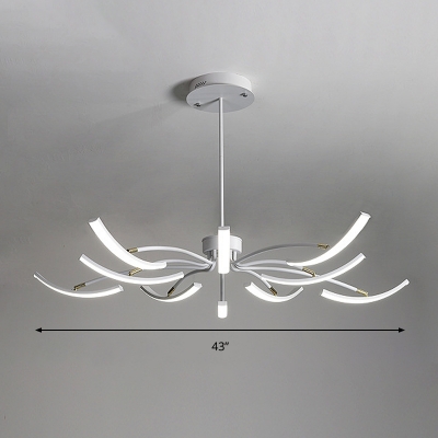 Starburst Acrylic Hanging Ceiling Light Modern 6/10 Lights White Ceiling Chandelier, Warm/White Light