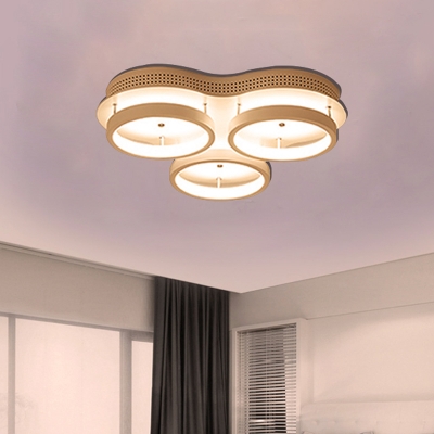 Acrylic Drum Flush Light Fixture Modern Acrylic LED Ceiling Mounted Light in Warm/White Light