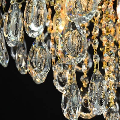 Cascade Teardrop Crystal Ceiling Light Contemporary Clear 18
