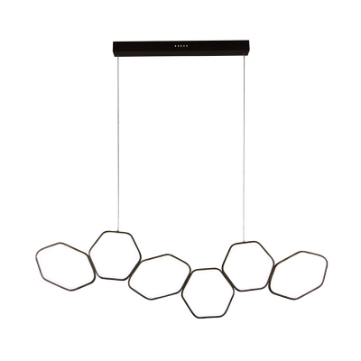 Hexagon Suspension Light Modernism Metal 6 Heads Coffee Chandelier Light, Warm/White Light