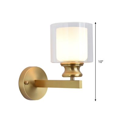Metal Armed Wall Lighting Modernist 1 Bulb Brass Sconce Light Fixture for Bedroom