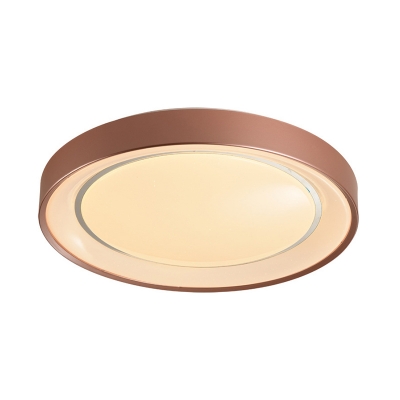 Metallic Disc Flush Mount Lamp Simplicity LED Champagne Ceiling Flush Light for Bedroom