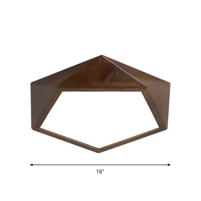 Modern Style Geometric Wood Flush Light Fixture 13