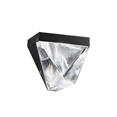 Retro Triangle Wall Mount Lamp LED Clear K9 Crystal Wall Sconce Light in Gold/Black