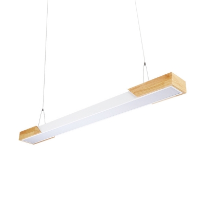 Simple Style Rectangle Chandelier Lighting Fixture Dining Room LED Pendant Light Kit in Warm/White Light