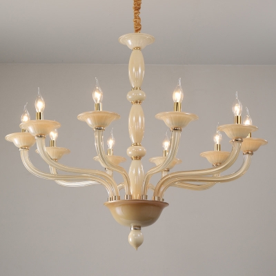 White 6/10 Bulbs Chandelier Lighting Vintage Metal Starburst Suspension Pendant Light