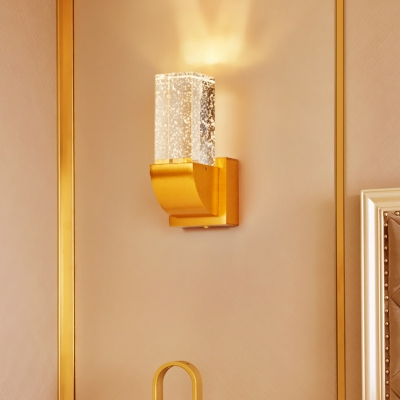 Brown Gold Rectangle Wall Light Simple Bubble Crystal Living Room Led Sconce Lighting Beautifulhalo Com - Led Wall Sconce Lighting