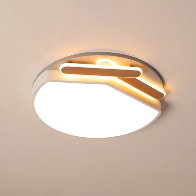 Circle Ceiling Light Fixture Contemporary Metal Gold/Black-White LED Flush Mount Light