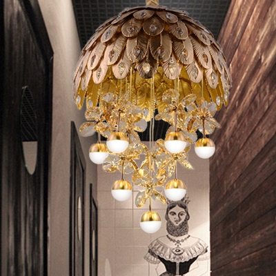 Gold Raindrop Chandelier Light Modernism LED Crystal Pendant Lighting for Living Room