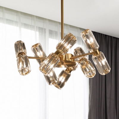 Gold Sputnik Chandelier Lamp Contemporary 6/8/10 Heads Faceted Crystal Ceiling Hanging Light