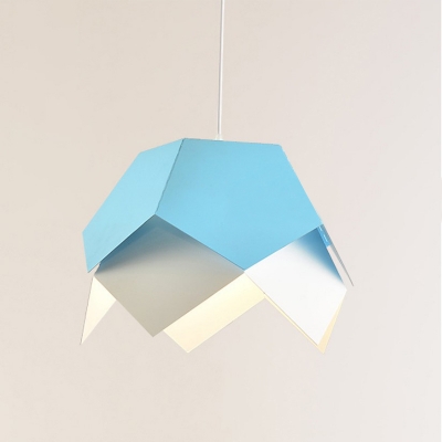 Metal Geometric Hanging Light Modern Style 1 Light Yellow/Orange/Blue Suspension Pendant for Dining Room