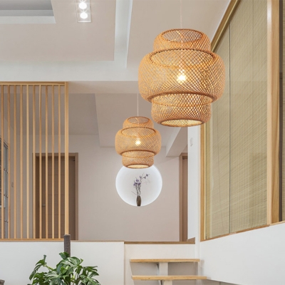 Modern Tiered Bamboo Pendant Lamp 15