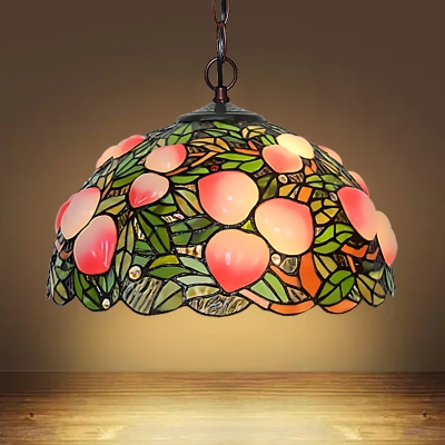 Peach Pink Cut Glass Chandelier Lamp Victorian 1/2/3 Lights Bronze Pendant Light Fixture, 12