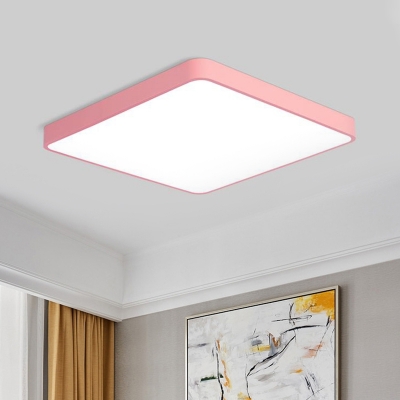 Rectangle Ceiling Fixture Macaron Acrylic Pink 19.5