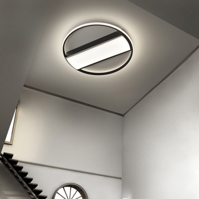 Rectangle Flush Mount Light Modern Acrylic Black/White LED Ceiling Lighting, 16