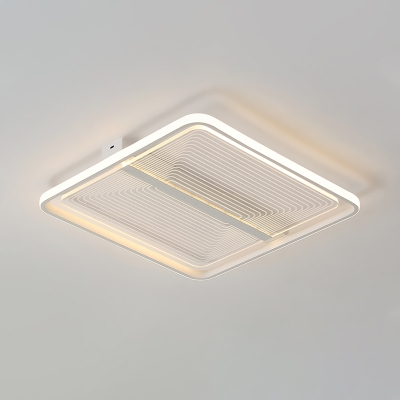 White Square Flush Mount Light Fixture Contemporary Led Acrylic Close to Ceiling Lamp in Warm/White Light