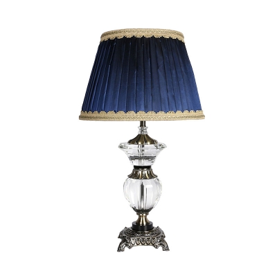 Blue 1 Bulb Night Light Traditional Prismatic Optical Crystal Urn Shape Table Lamp