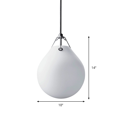 Droplet Hanging Light Contemporary White Glass 7
